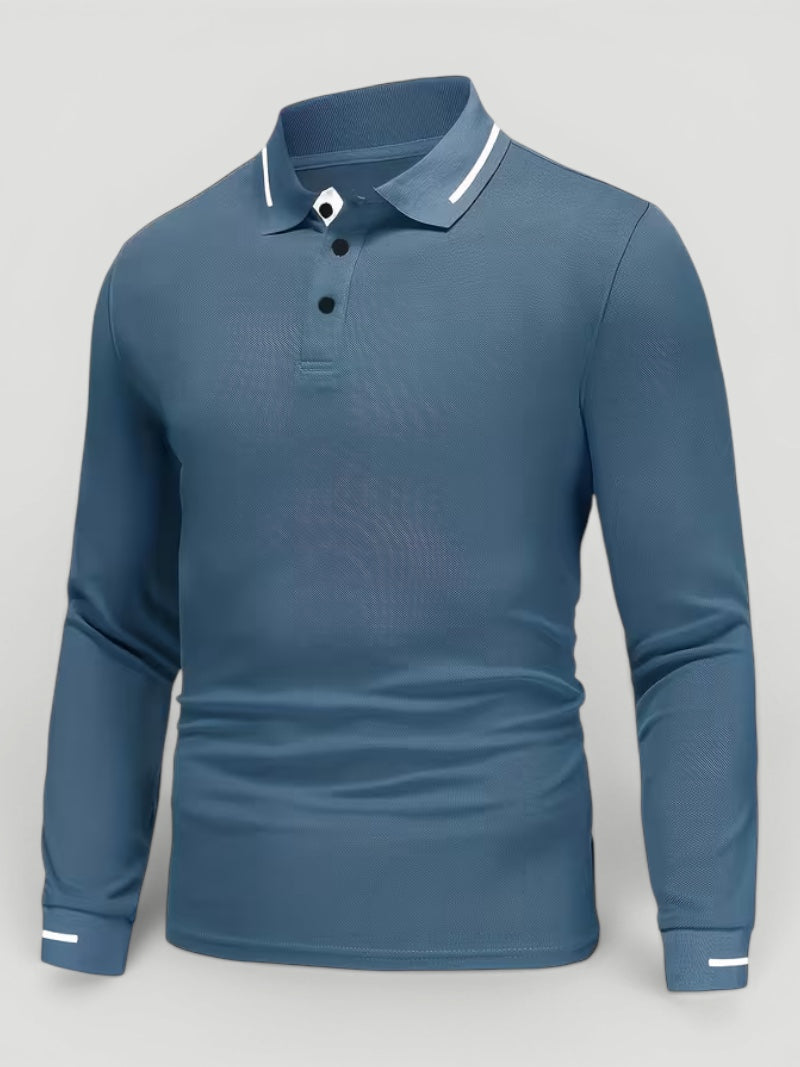 Evan | Men’s Long Sleeve Polo Shirt Everyday Comfort