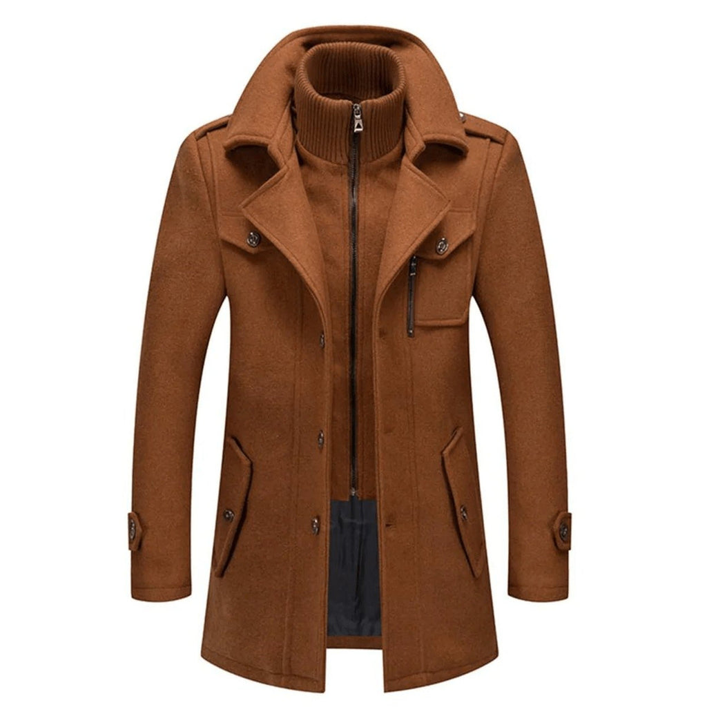 Marcus Double-Layer Wool Overcoat