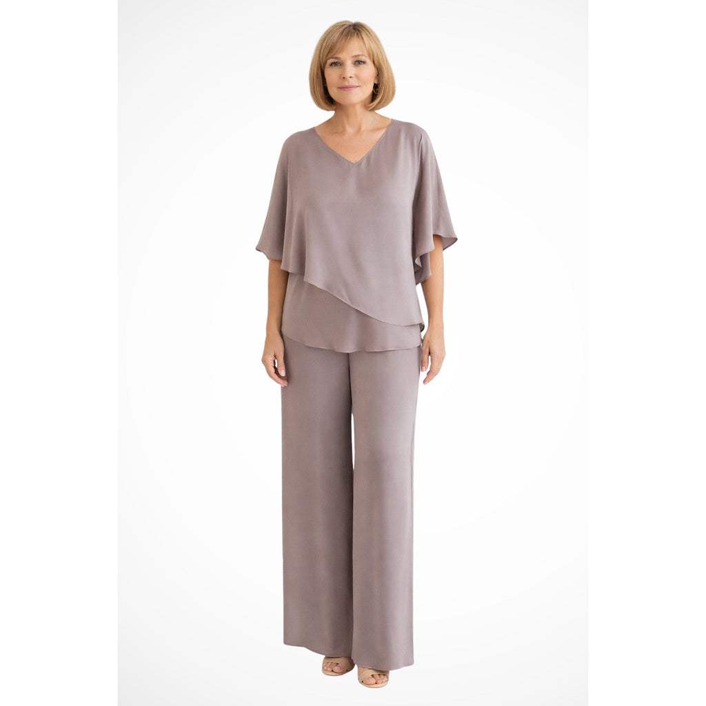 Verity Cape Overlay Wide Leg Pant Set