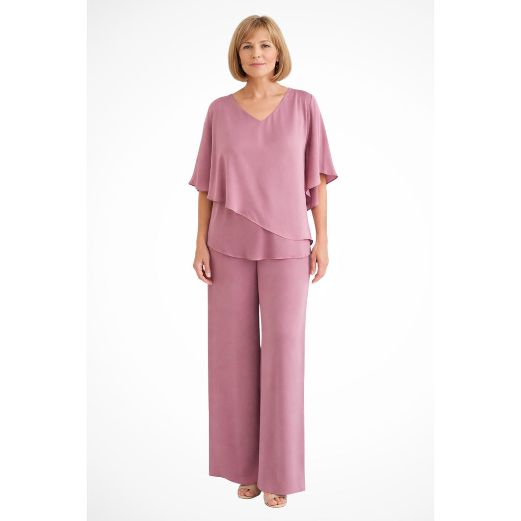 Verity Cape Overlay Wide Leg Pant Set