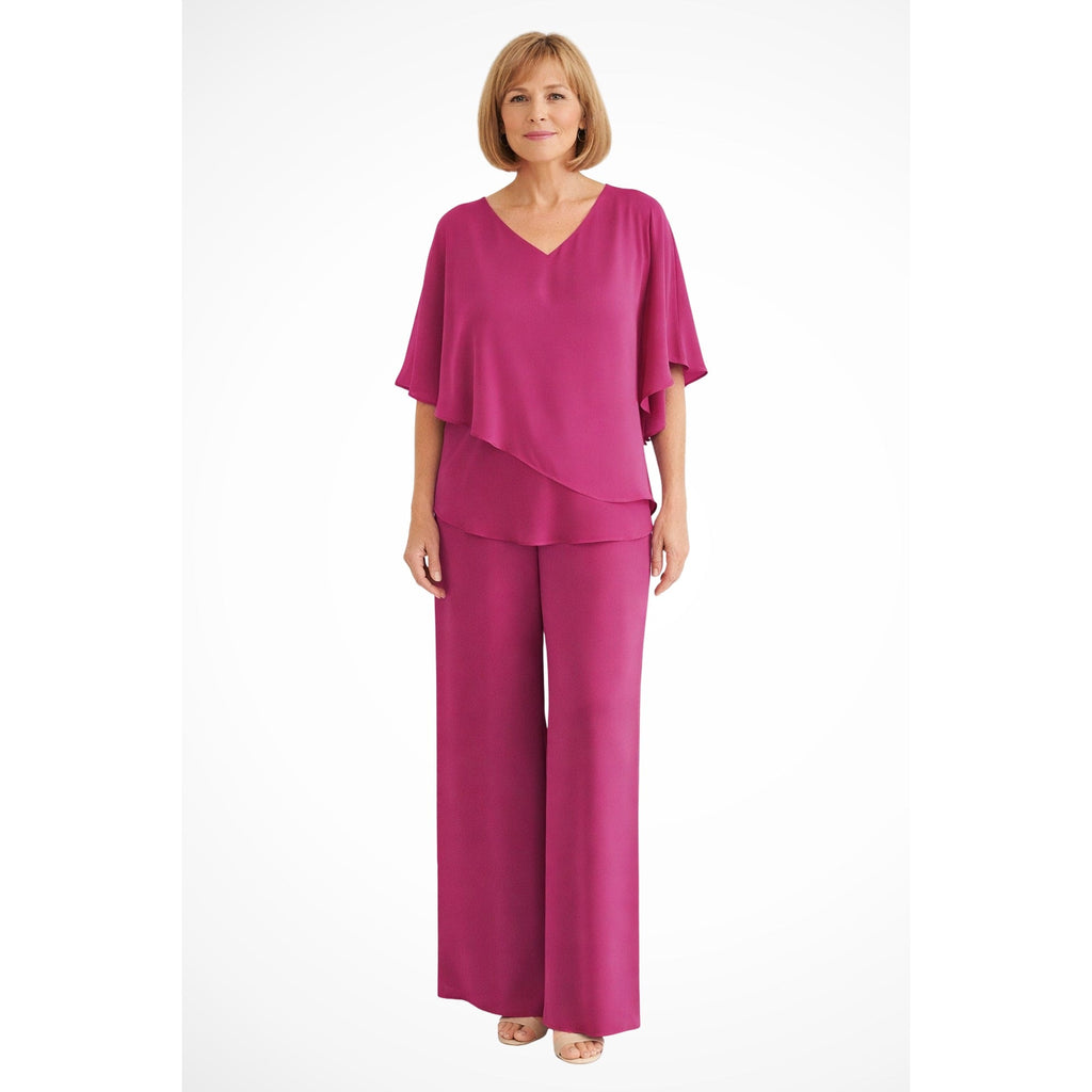 Verity Cape Overlay Wide Leg Pant Set
