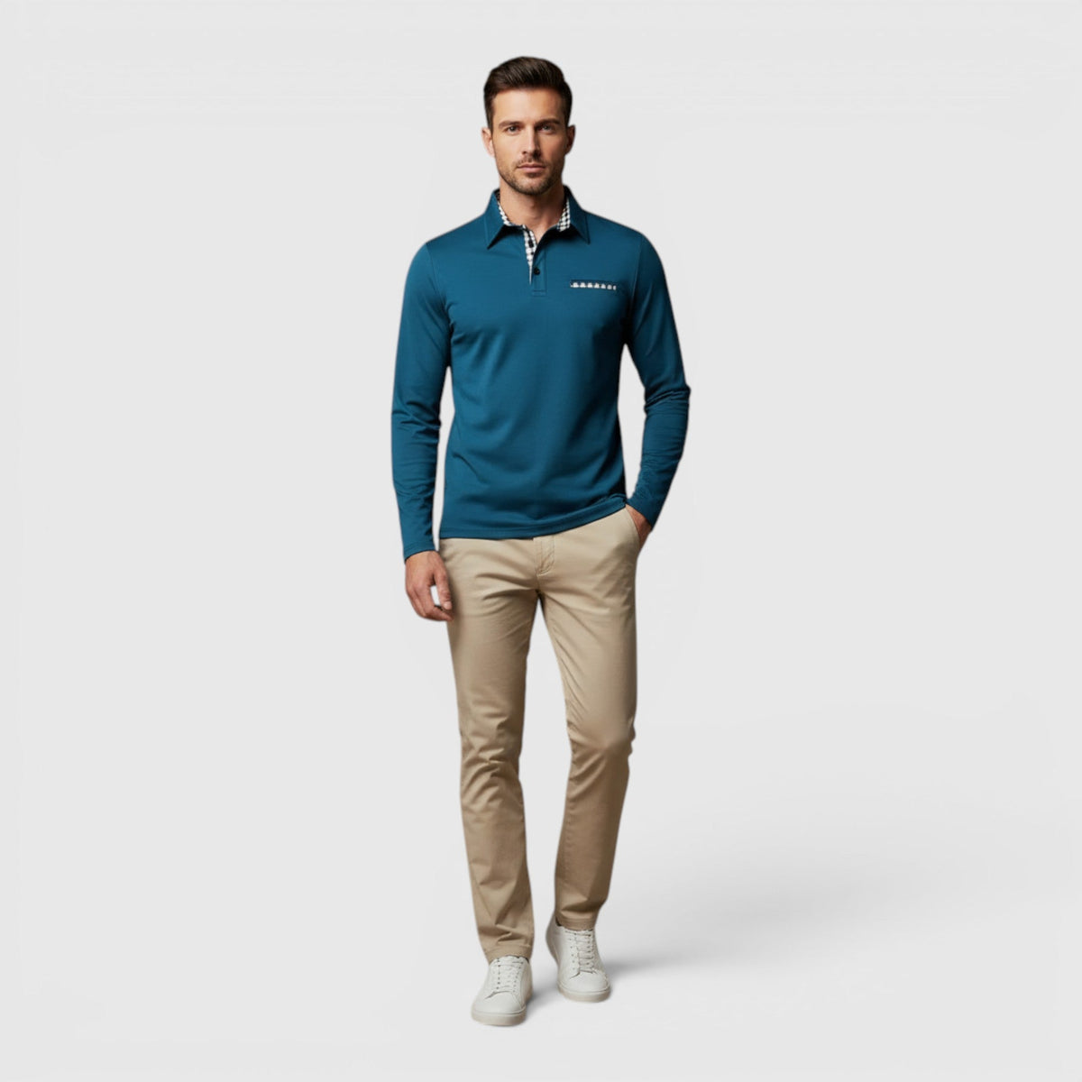 Derek Quick-Dry Plaid Polo Shirt
