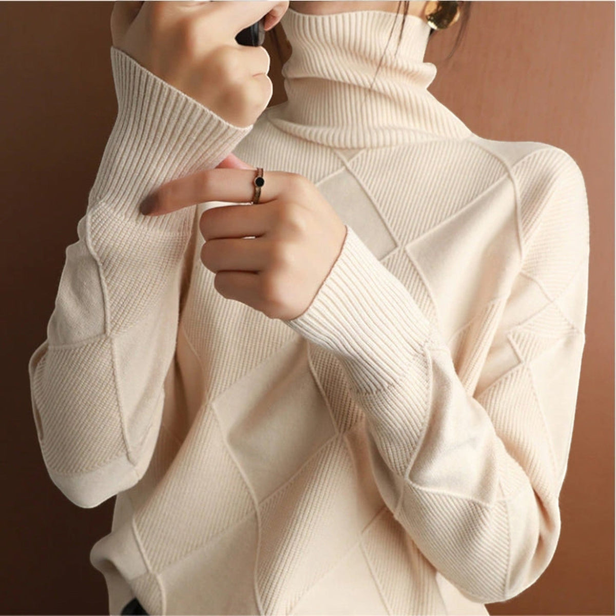 Chloe Warm Turtleneck Knit Sweater