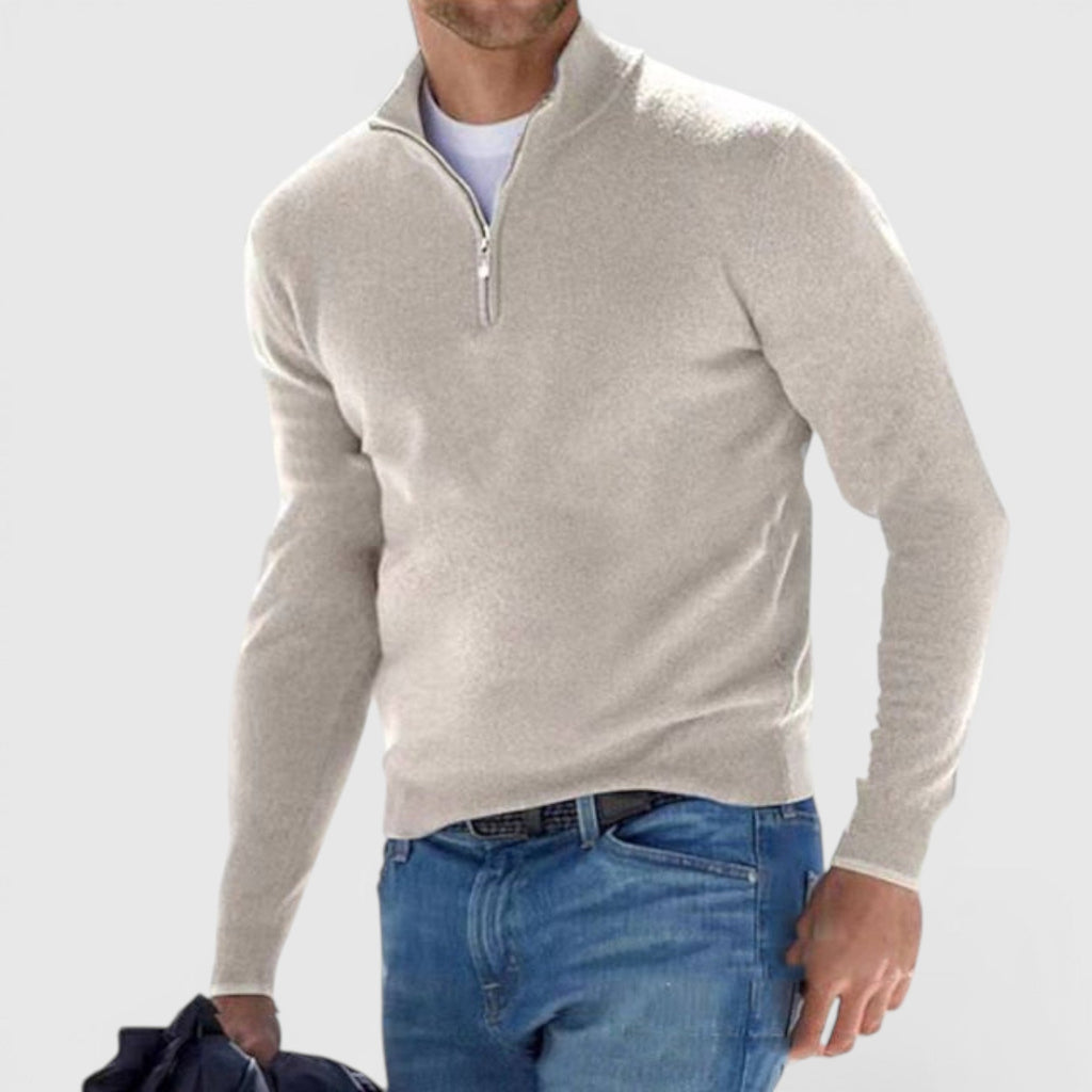 Miles Knit Polo Quarter Zip Sweater