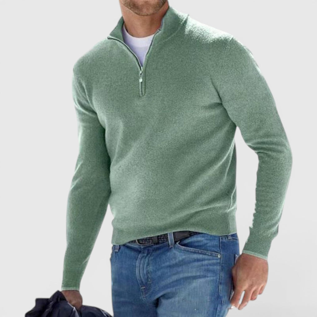 Miles Knit Polo Quarter Zip Sweater
