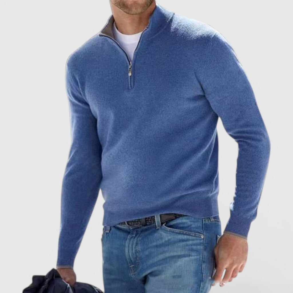 Miles Knit Polo Quarter Zip Sweater