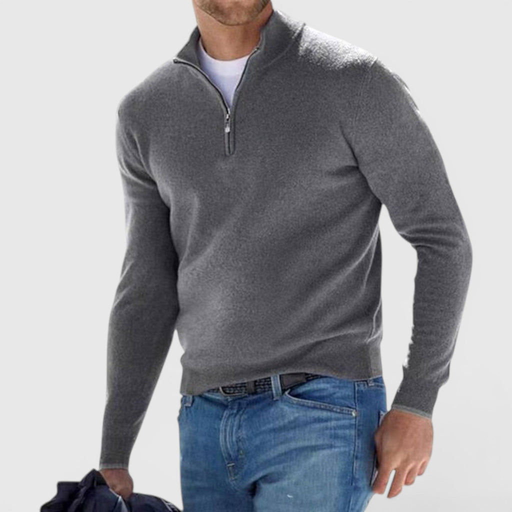 Miles Knit Polo Quarter Zip Sweater