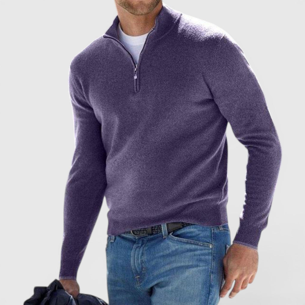 Miles Knit Polo Quarter Zip Sweater