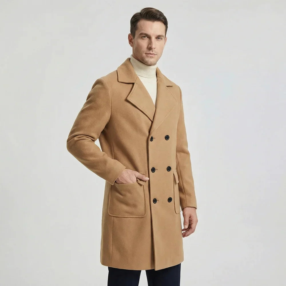 Men's heritage wool coat in khaki – Coat Wool Heritage York – Mance Wear