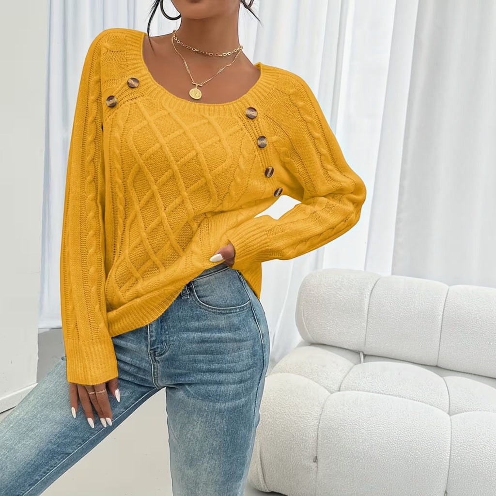 Trixie Button Detail Knit Sweater