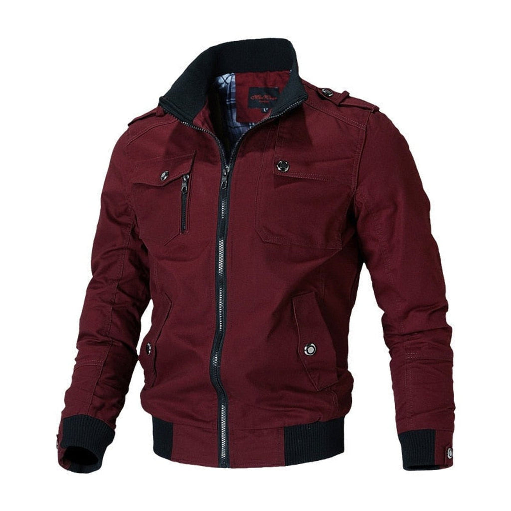 Dean Military-Style Bomber Jacket red – Mance Wear men's jacket