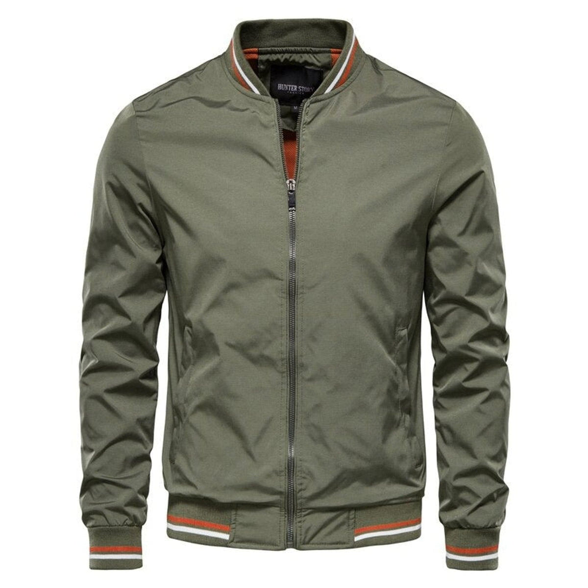 Gareth Ribbed Bomber Jacket army green – Mance Wear men's jacket
