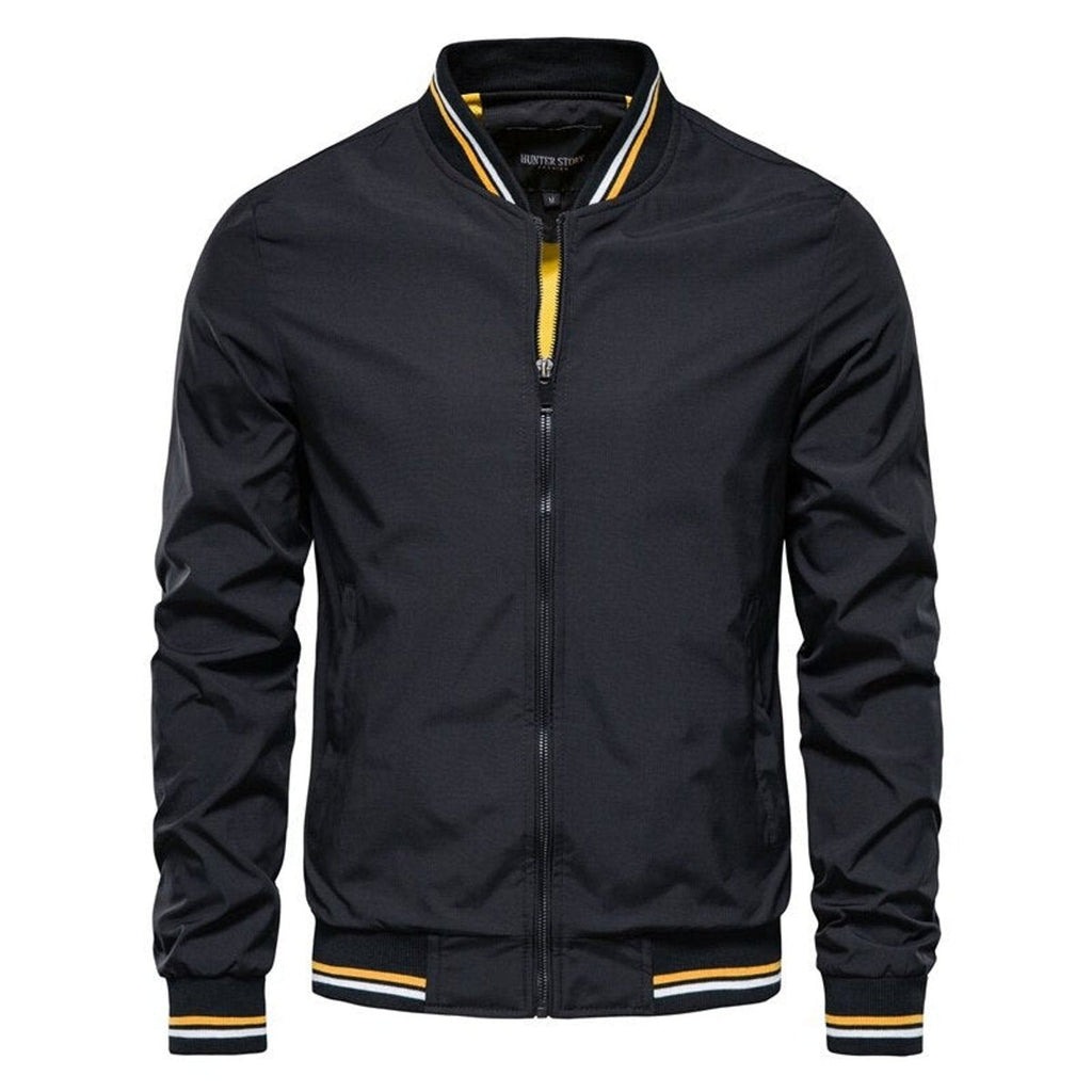 Gareth Ribbed Bomber Jacket black – Mance Wear men's jacket
