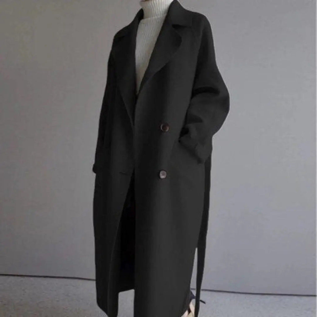 Kendra Chic Long Coat black – Mance Wear women's wool coat