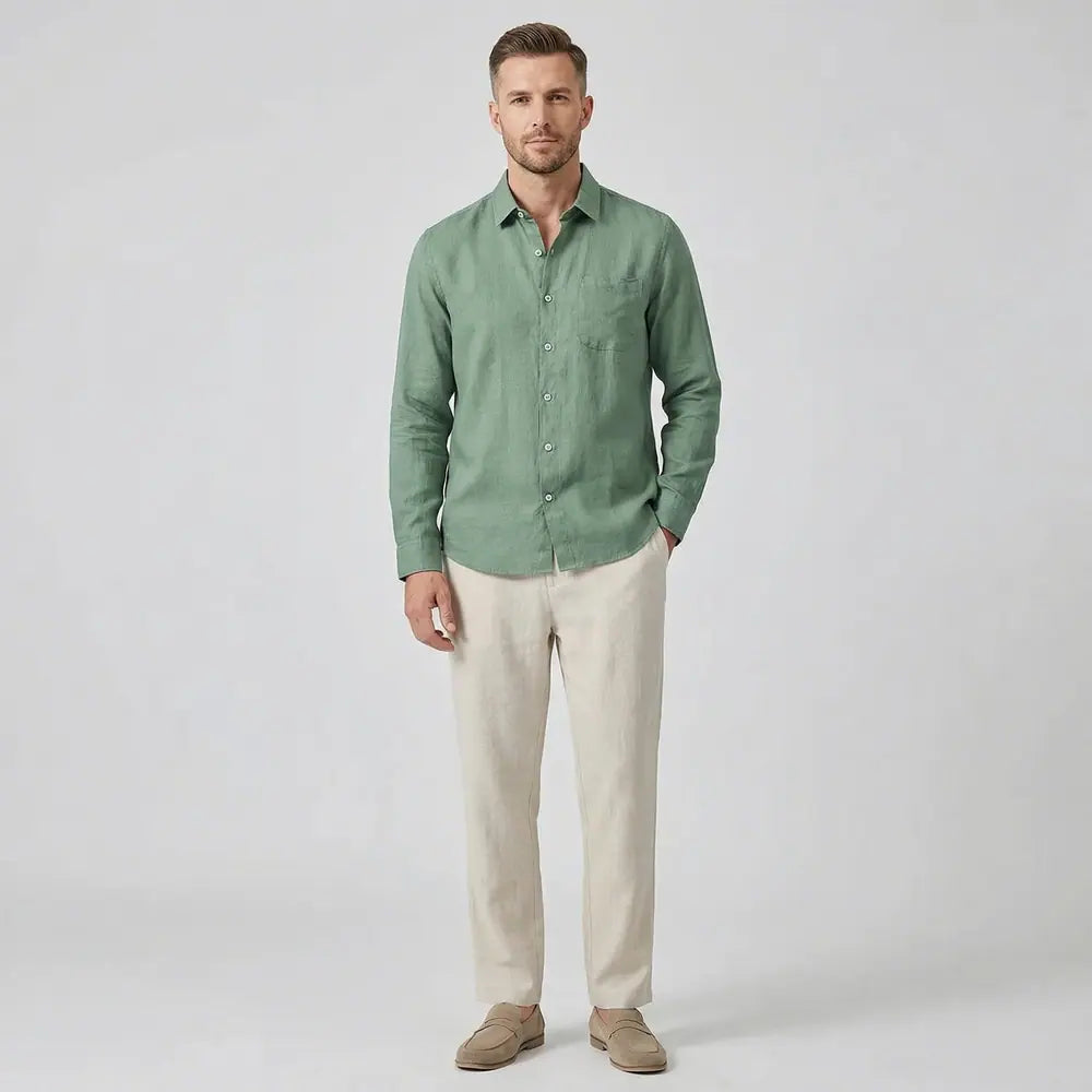 Linen Lifestyle Set – Green & Beige - Mance Wear S