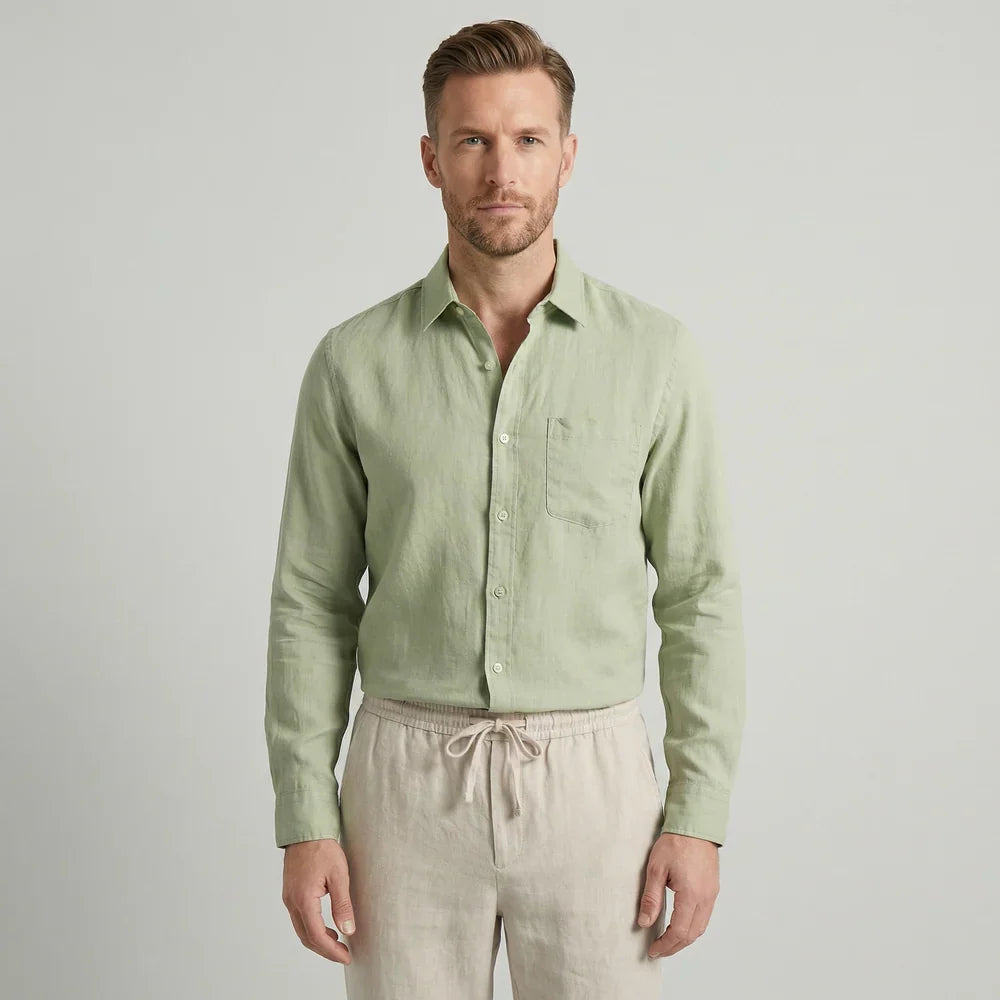 Linen Lifestyle Set – Sage Green & Beige - Mance Wear S