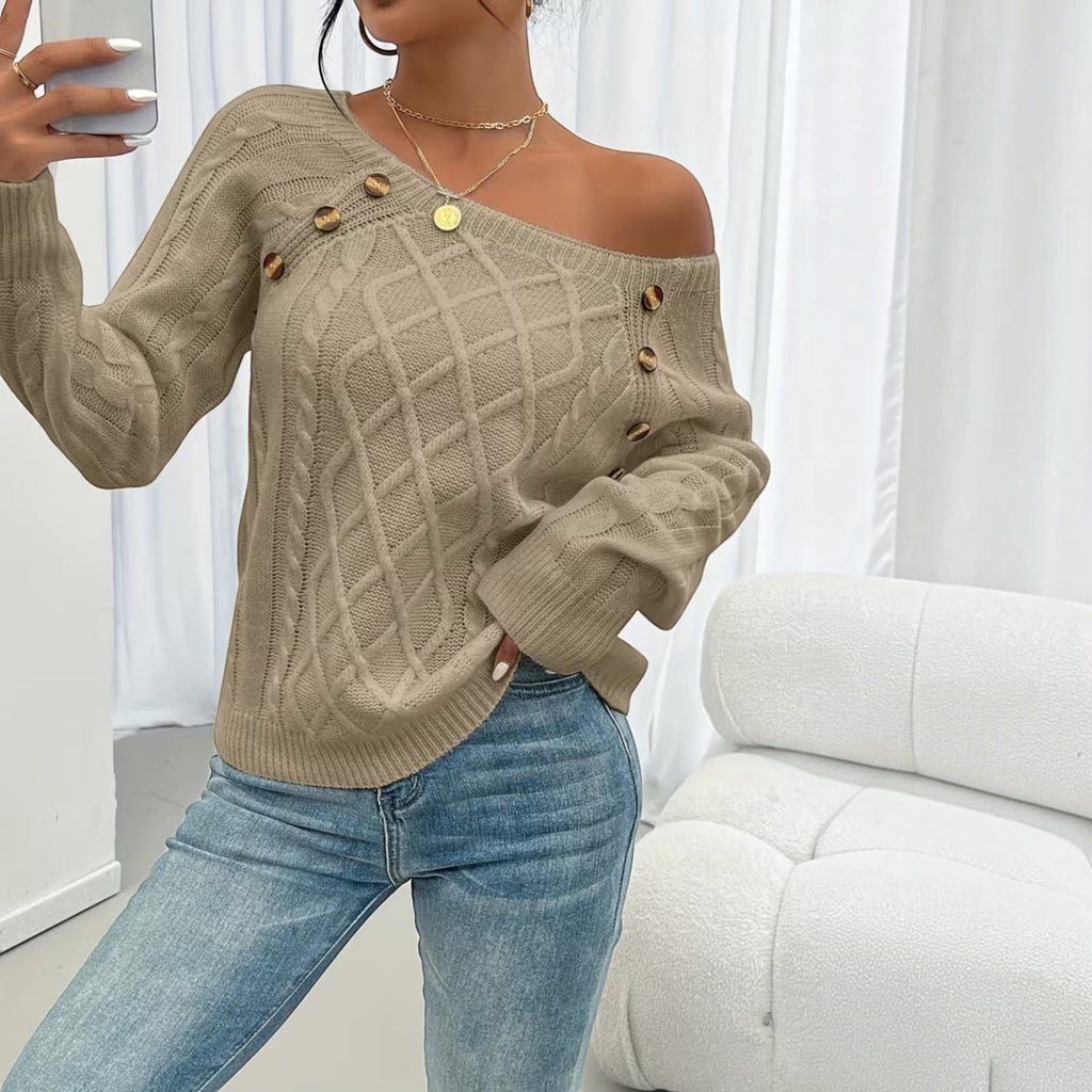 Trixie Button Detail Knit Sweater