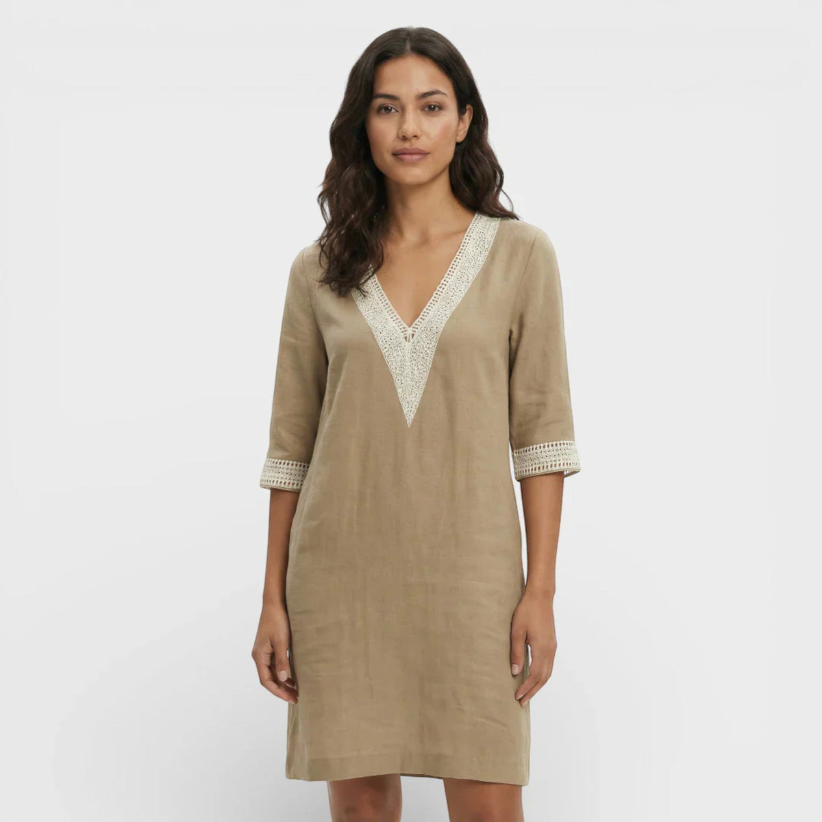 Dora | Women's Casual Linen Mini Dress – Lightweight Comfort