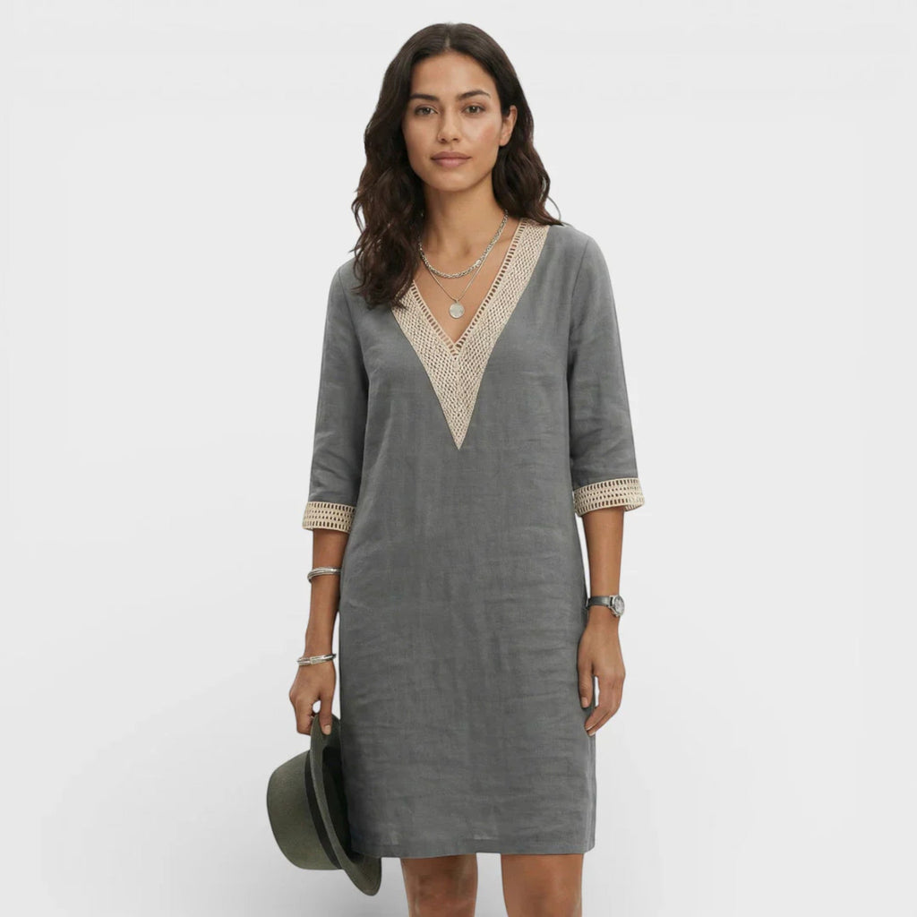 Dora | Women's Casual Linen Mini Dress – Lightweight Comfort