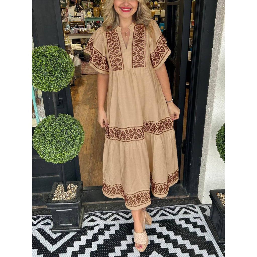 Gracie Elegant Boho Midi Dress