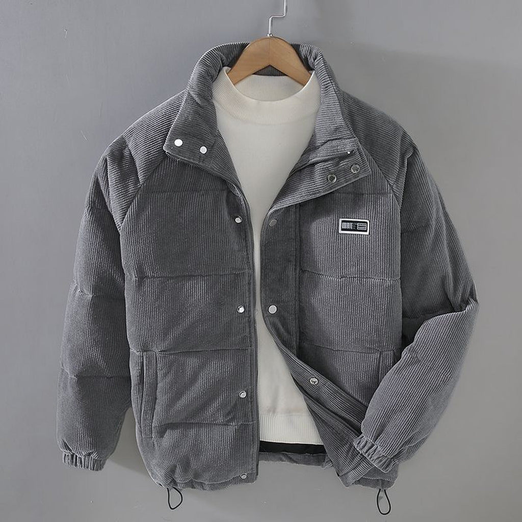 Toby Corduroy Puffer Jacket gray – Mance Wear men's jacket