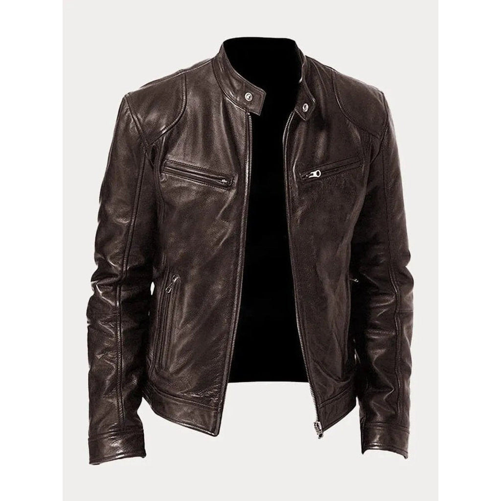 Peter Slim-Fit Moto Leather Jacket