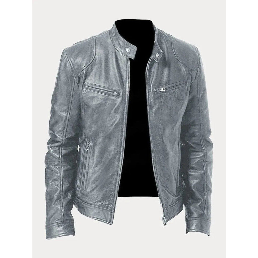 Peter Slim-Fit Moto Leather Jacket