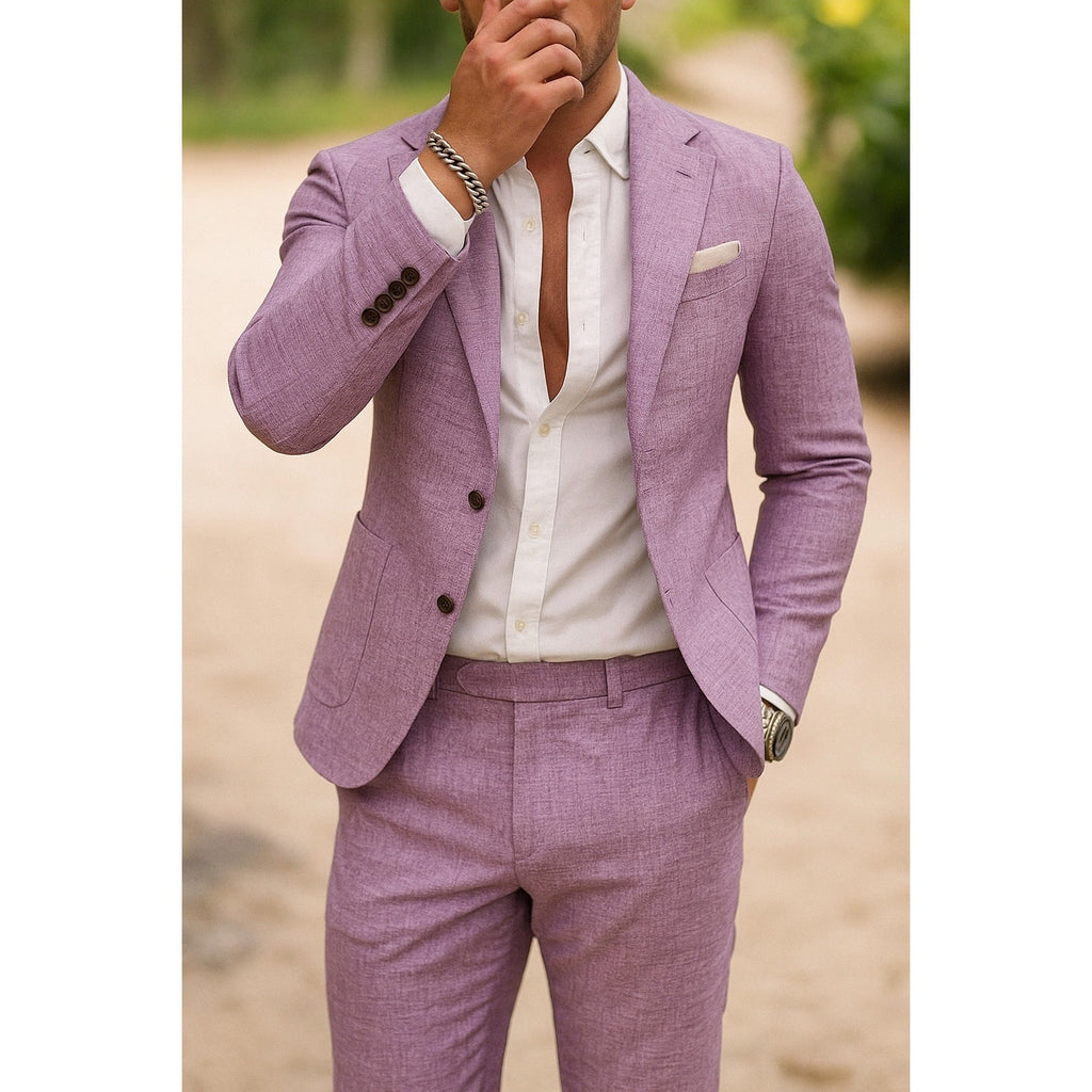 Leo Slim-Fit Blazer and Trouser Set lilac – Mance Wear men's suit