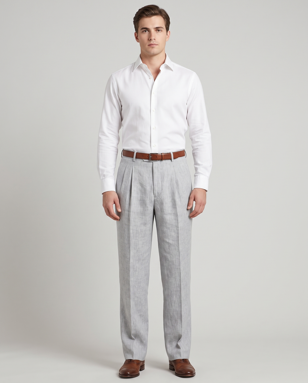 James Pleated Wide Leg Pants in Gray by Mance Wear
