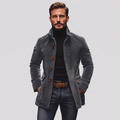 Nathan Slim-Fit Corduroy Coat in grey – men's stand collar corduroy coat