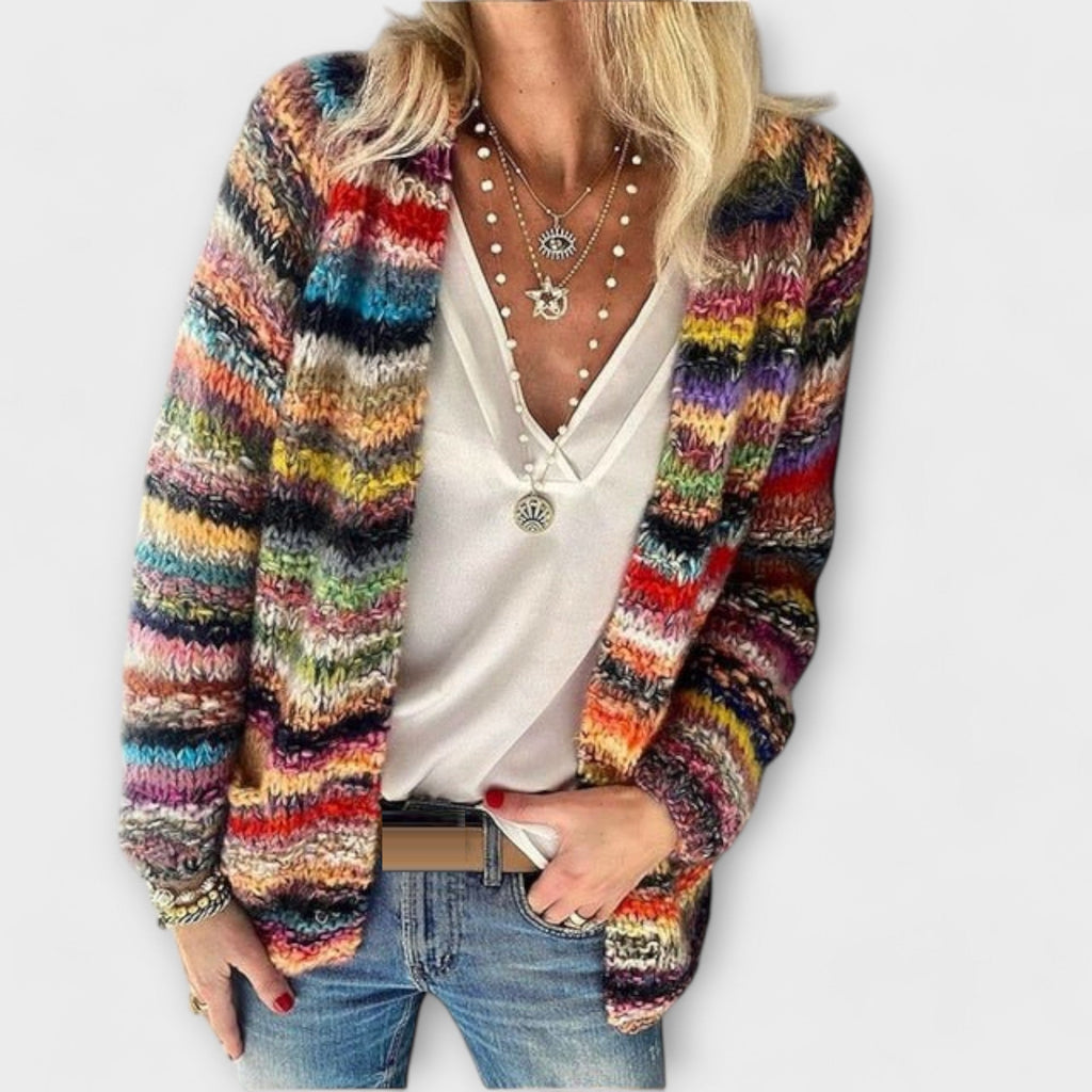 Maisie Comfortable Cardigan - multicolour chunky knit