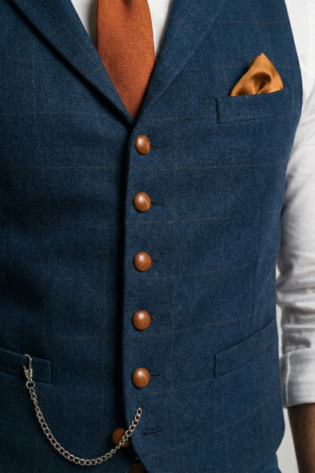 Archie Tweed V-Neck Waistcoat