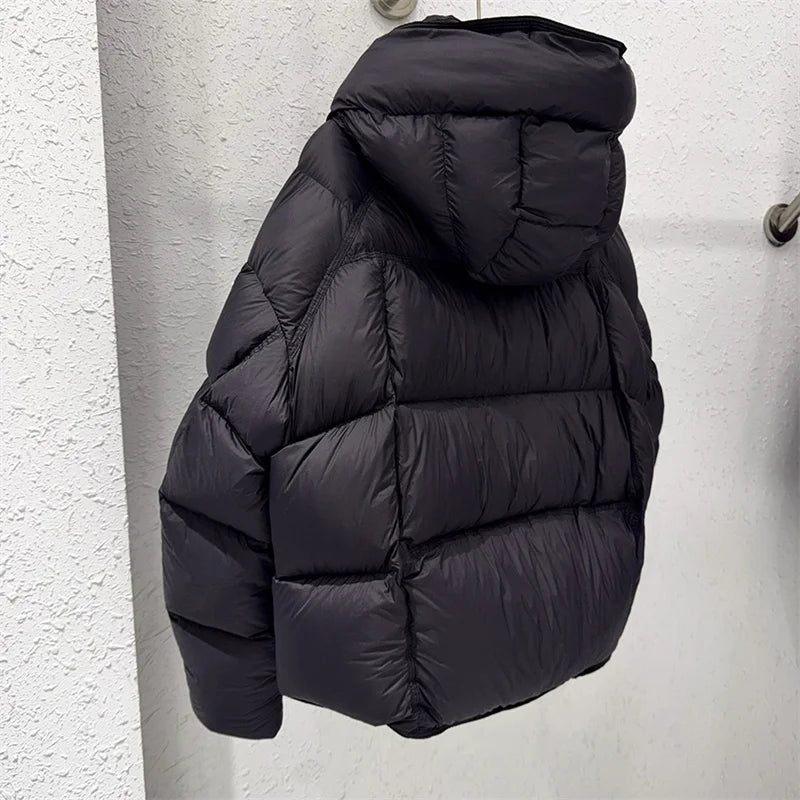 Astrid Hooded Puffer Jacket in Black