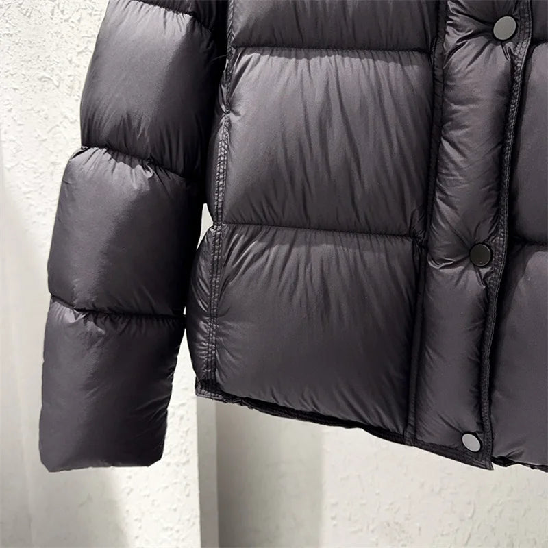 Astrid Hooded Puffer Jacket in Black