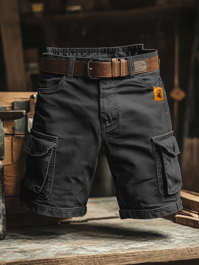 Bruno Vintage Cargo Shorts in Black