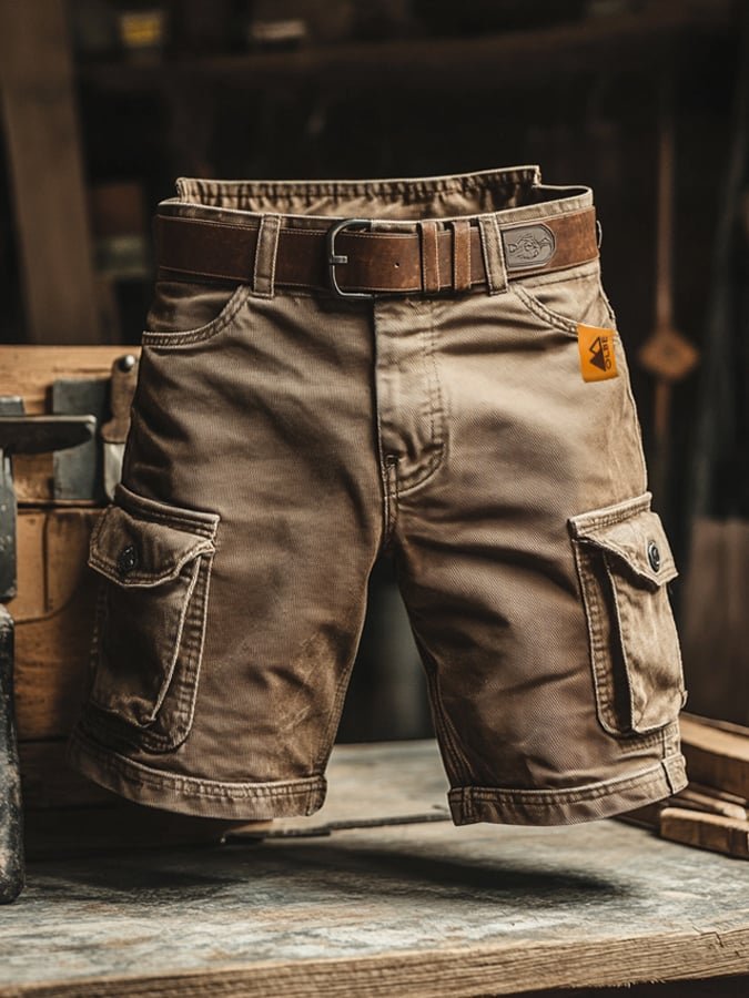 Bruno Vintage Cargo Shorts in Brown