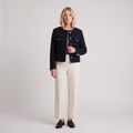 Celeste Gold Button Tweed Jacket in Black