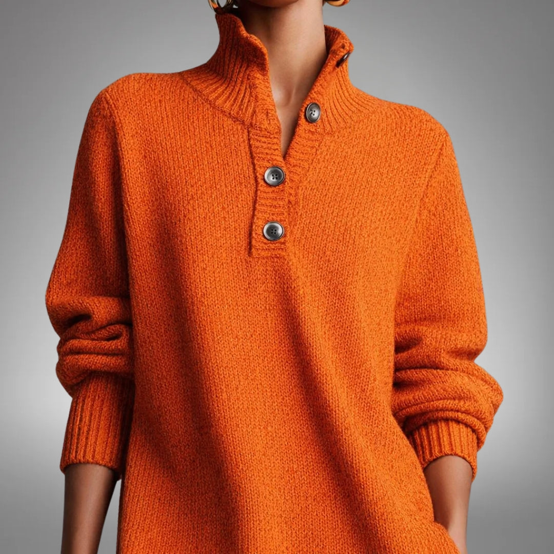 Clementine Button-Collar Knit Midi Dress - view 1
