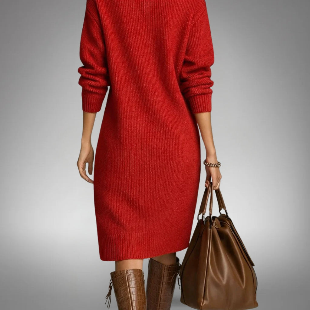 Clementine Button-Collar Knit Midi Dress - view 3