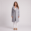 Eva Double Breasted Coat in Gray on model
