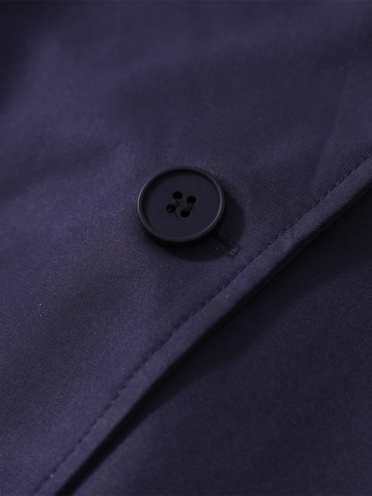 Lavinia Belted Short Trench Jacket in Navy