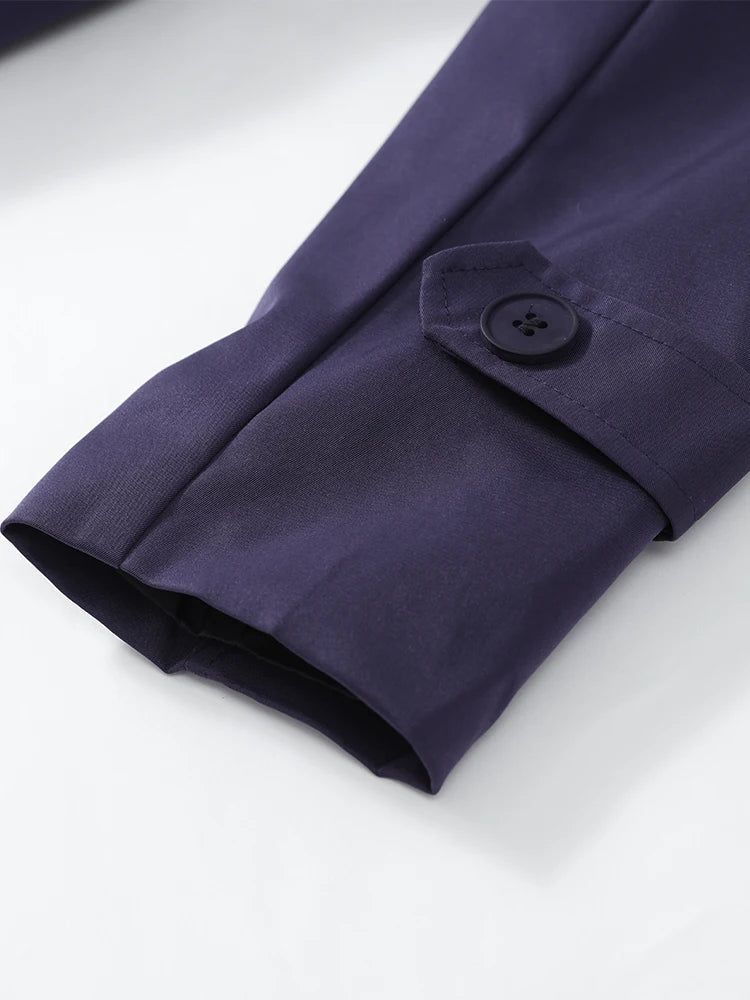 Lavinia Belted Short Trench Jacket in Navy