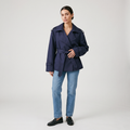 Lavinia Belted Short Trench Jacket in Navy