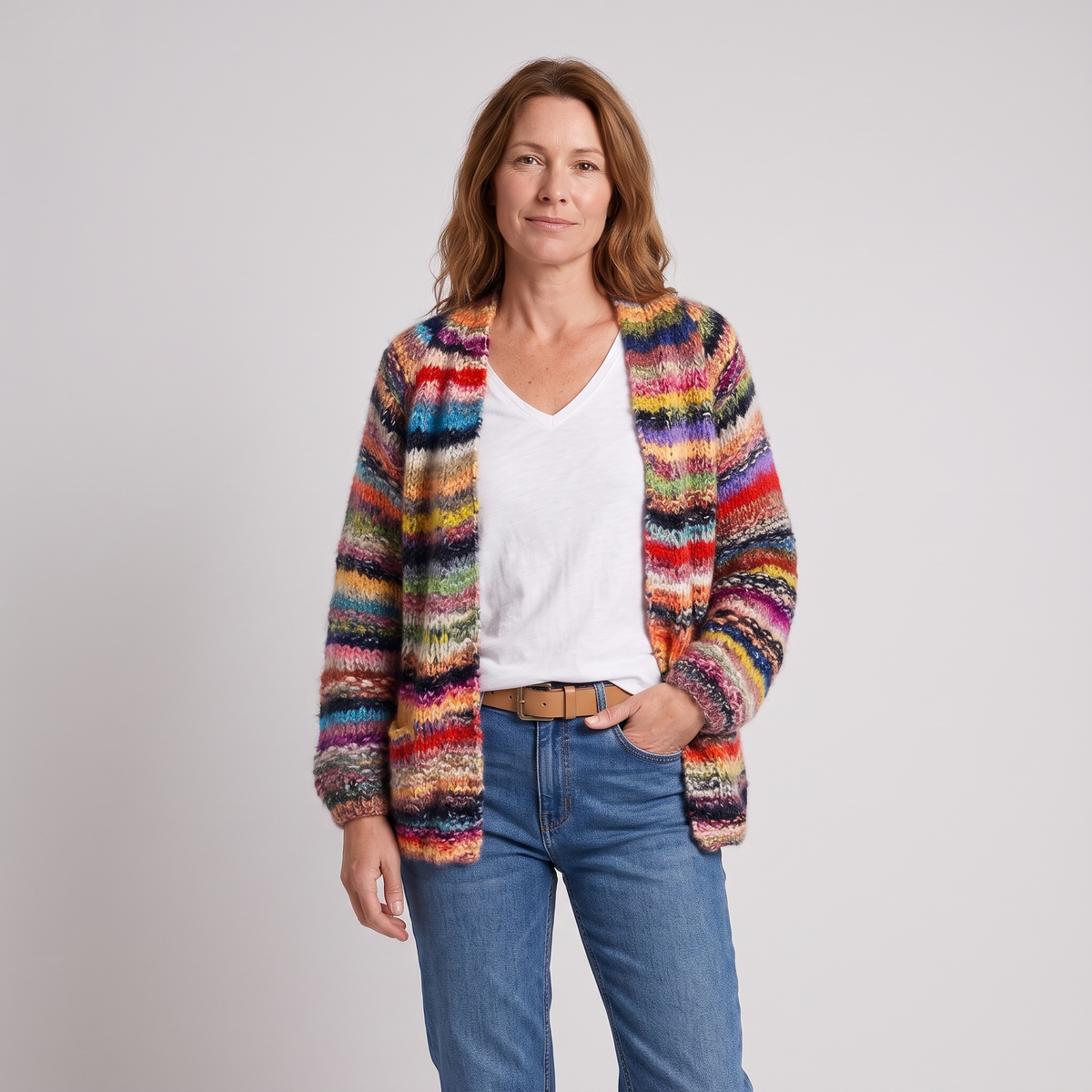 Maisie Comfortable Cardigan on model