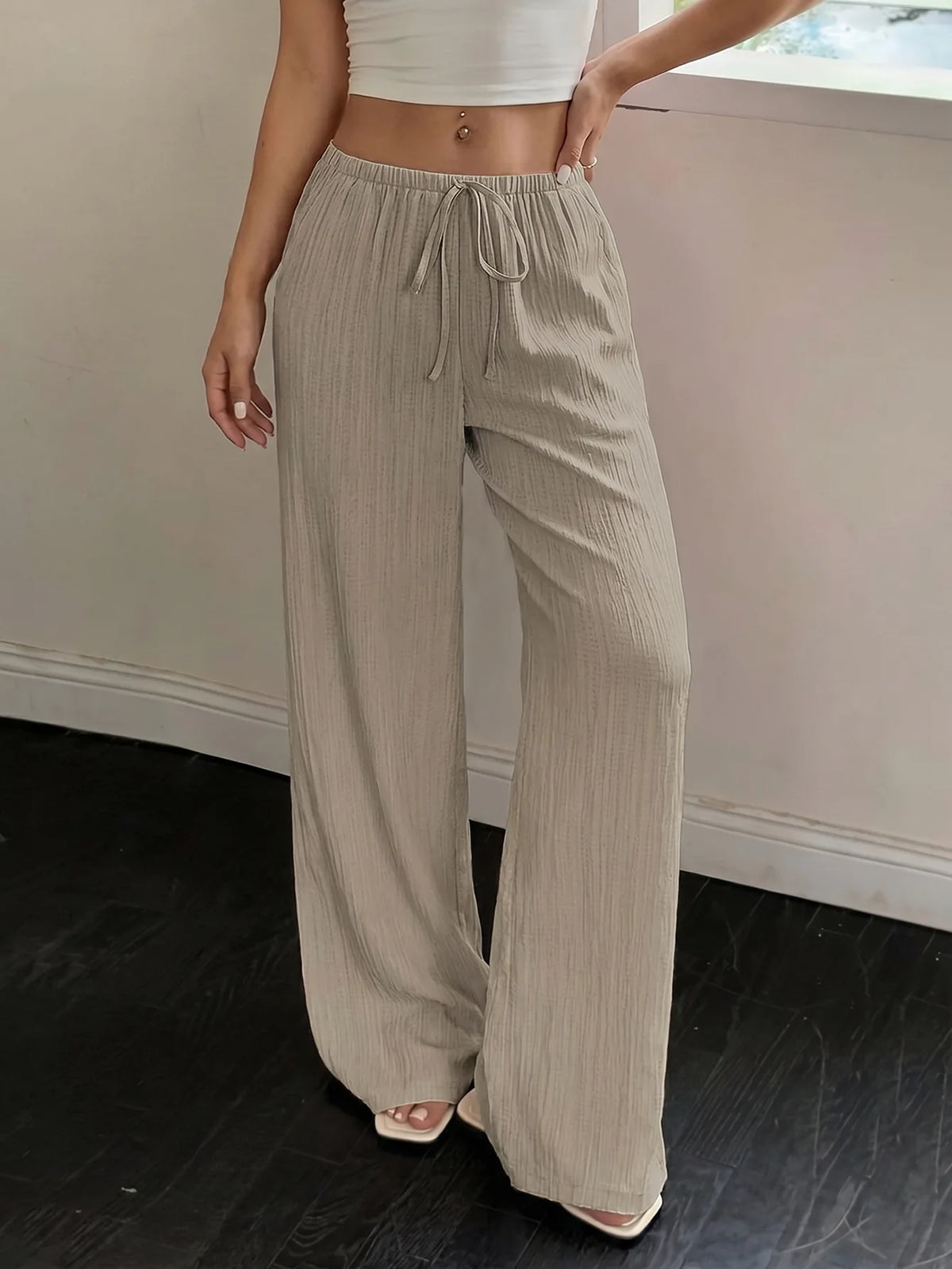 Maren Drawstring Wide Leg Trousers