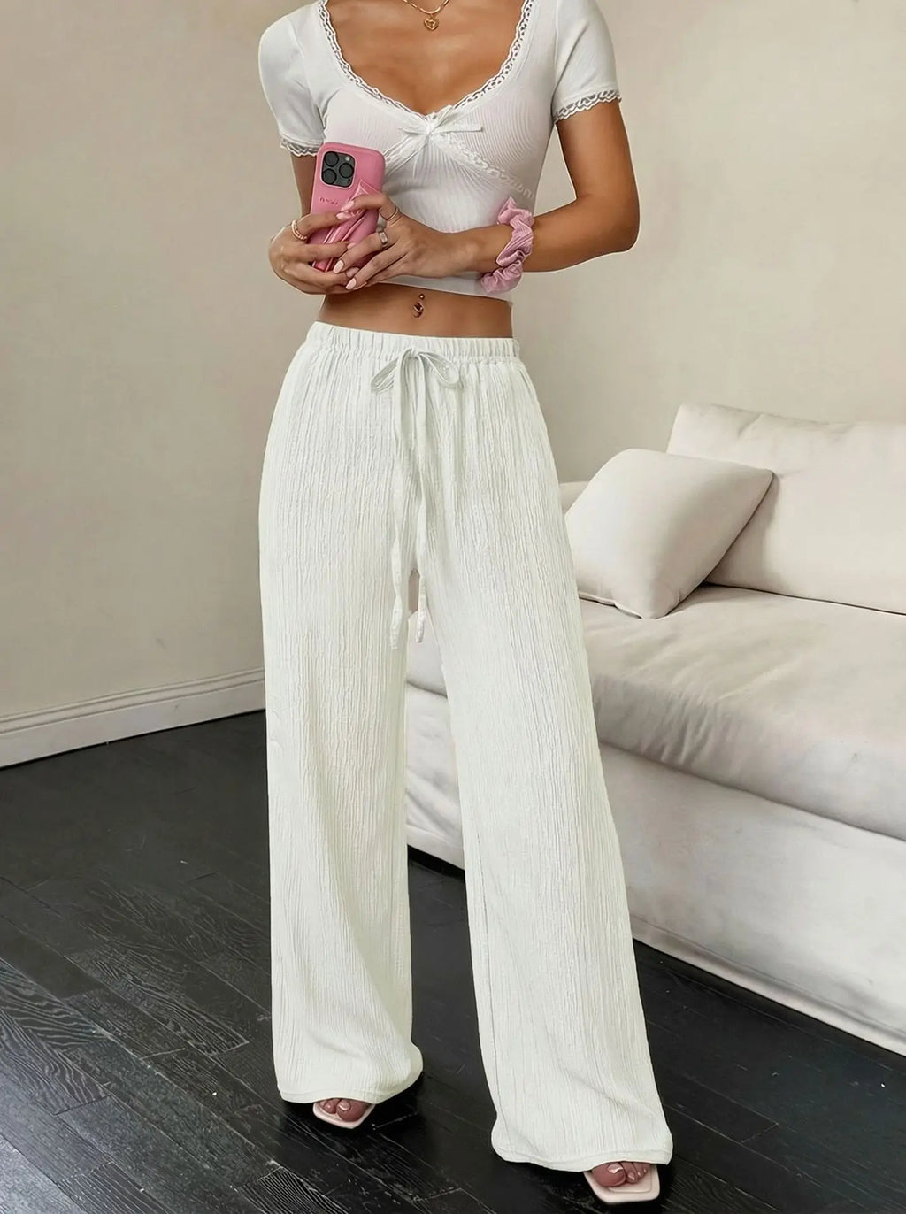 Maren Drawstring Wide Leg Trousers