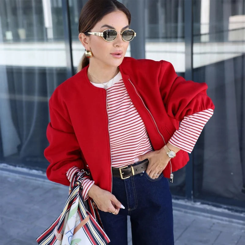 Margaux Cropped Bomber Jacket