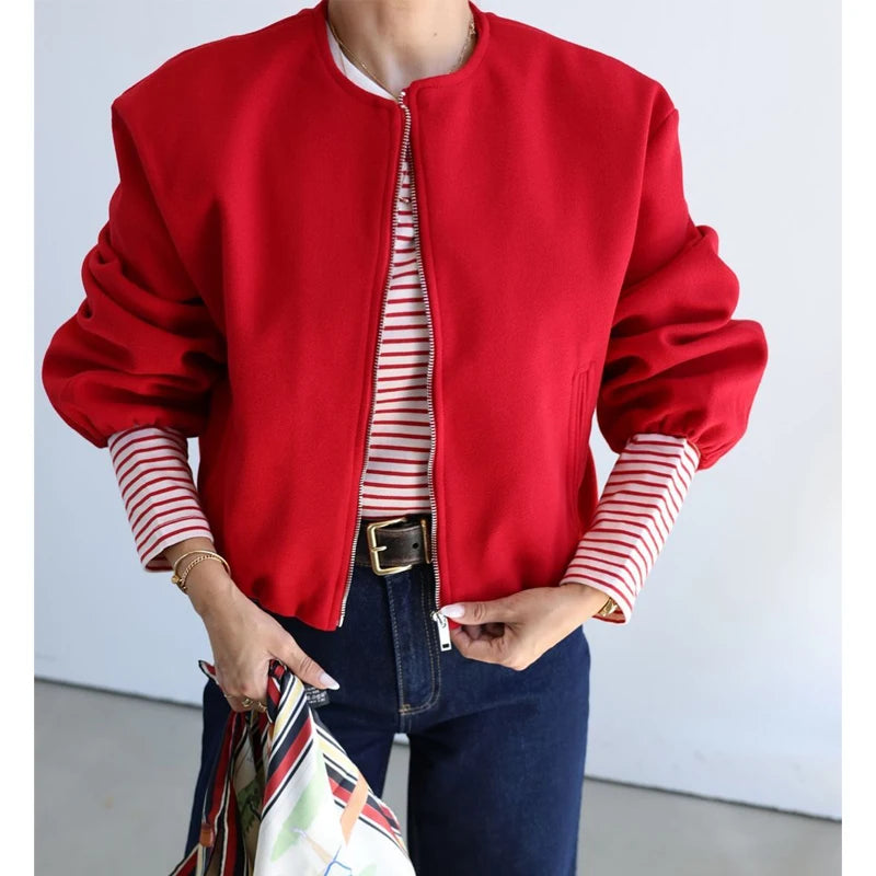 Margaux Cropped Bomber Jacket