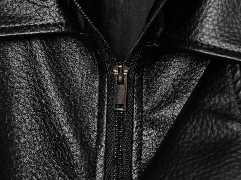 Margot Funnel Neck Faux Leather Jacket in Black