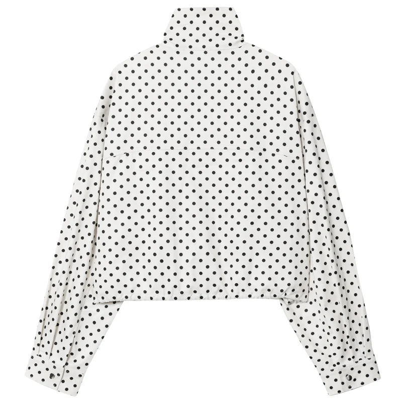 Odette Polka Dot Cropped Jacket in Ivory